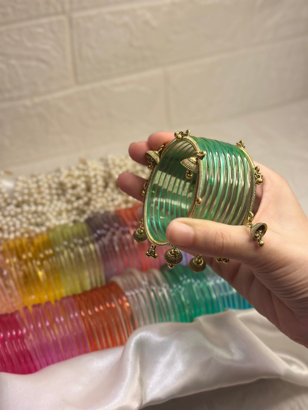 Jelly and ghungroo (Green and Gold)
