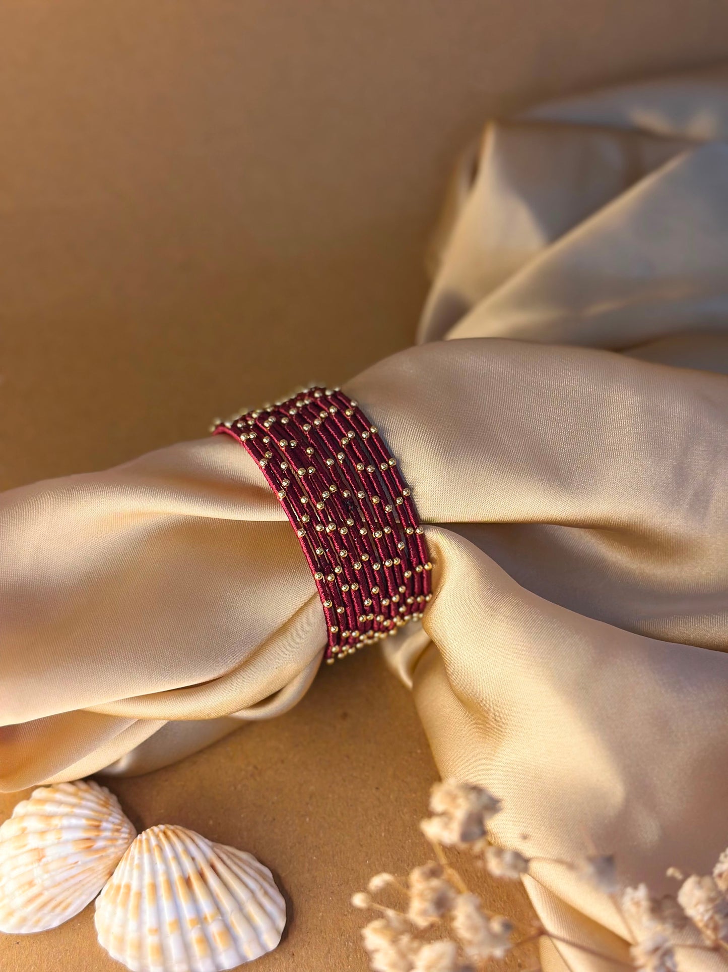 Dotted bangle 12 pcs - dark red