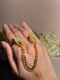 Moon Sona Double Ring - Turquoise