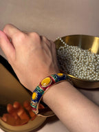 Rangeen Cuff (bracelet) - Yellow & Blue