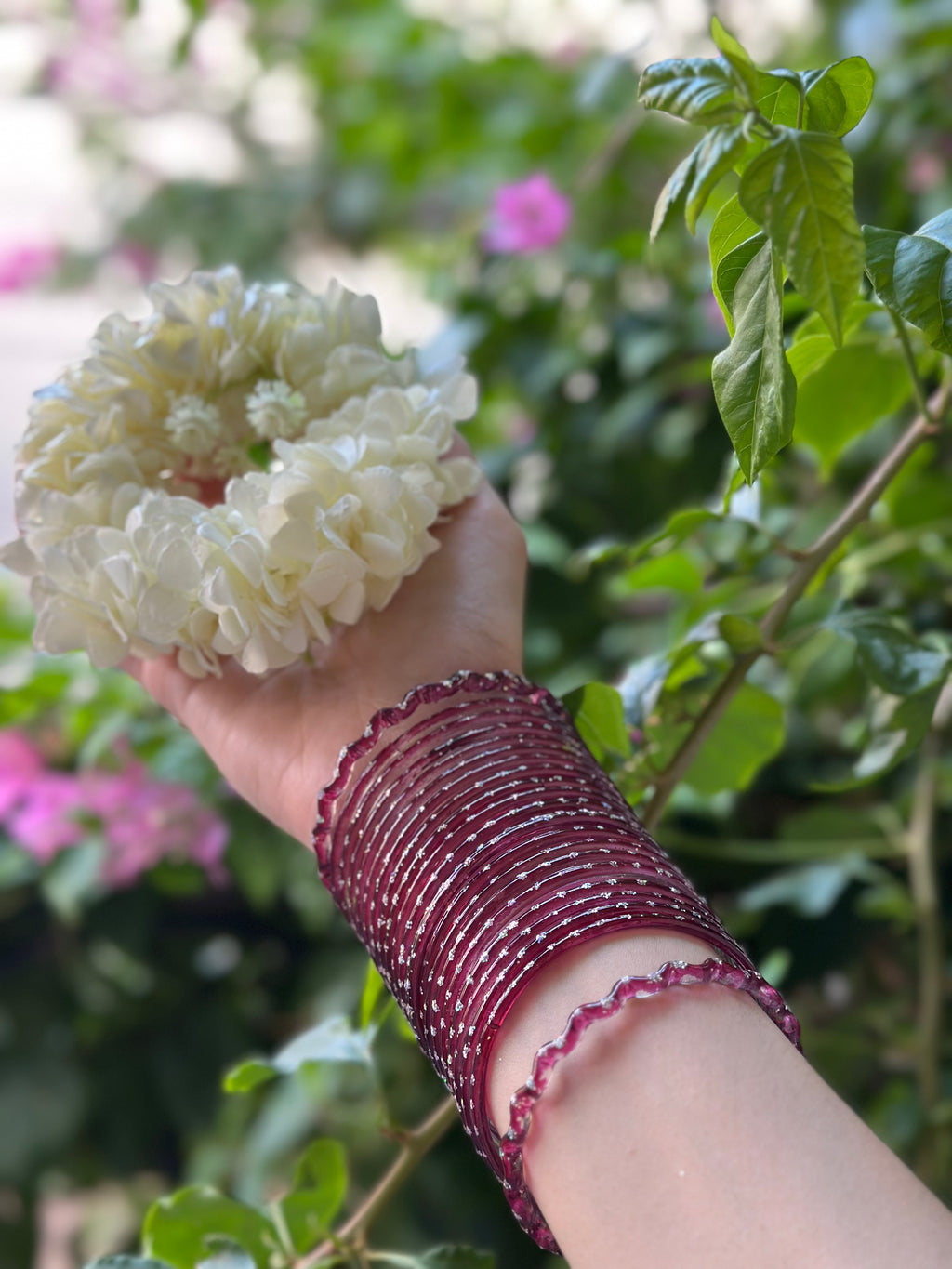 Raindrop bangle (6) maroon