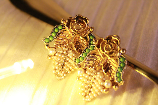 EFS-05  Gold Plated Rose - White and Green