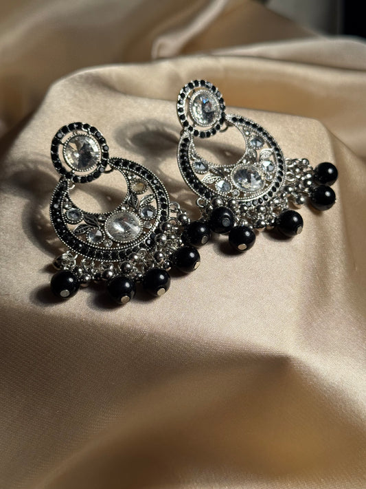Sultana chandbali khass collection-silver and black 2