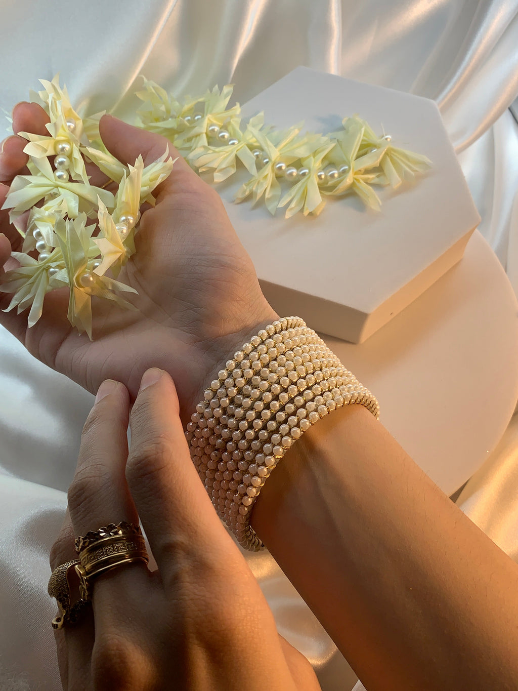 White Pearl Bangles.