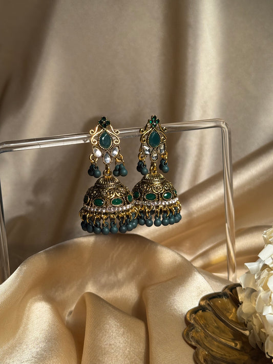 Nani ki jhumkiyan khass collection-gold and green