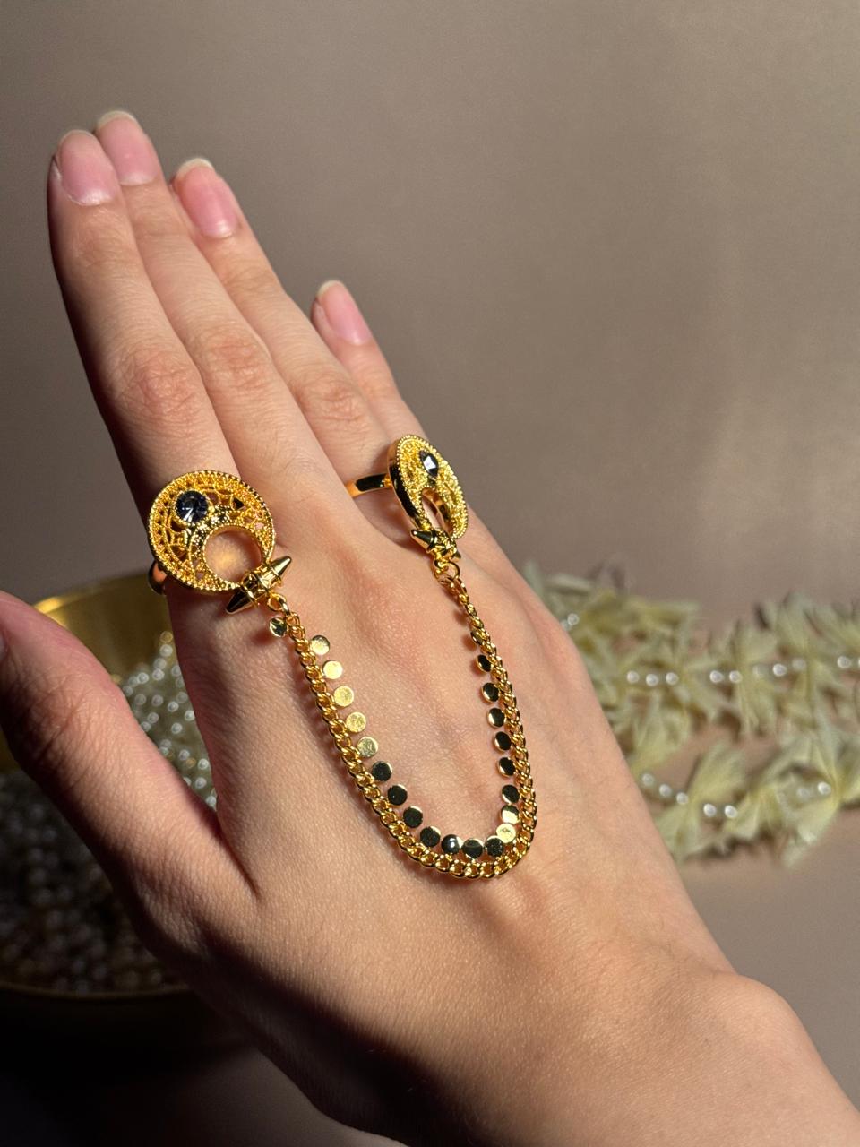 Moon Sona Double Ring - Grey