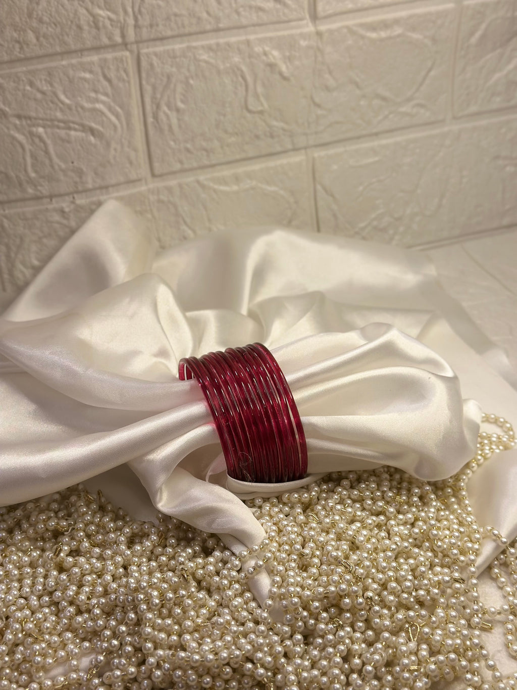 Sajal aly inspired Glass bangles - Maroon - 12
