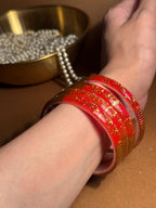 Prism gold bangle - Red