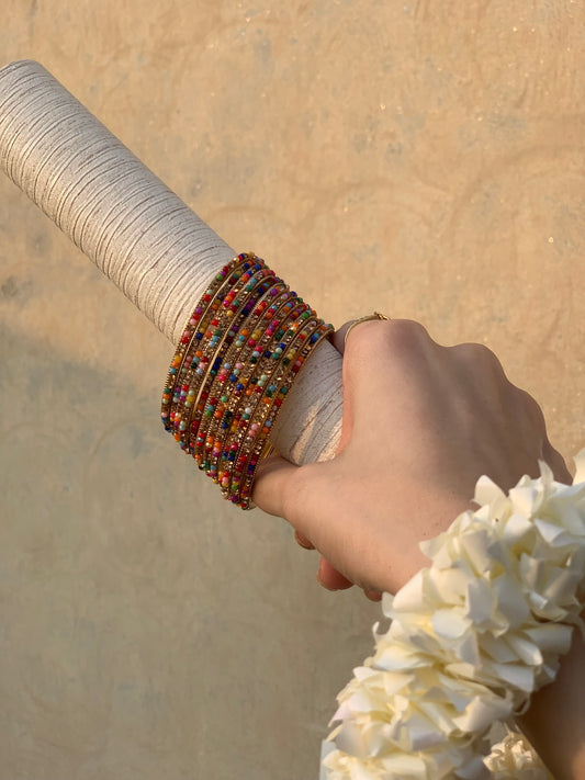 Neha Bangles (Multicolor with gold )