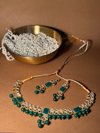 Kundan sheesha - green