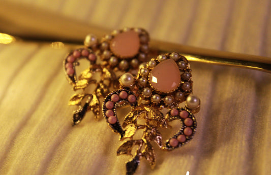 EFS-05  Gold Plated Crowns- Pink Pearl
