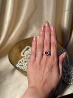 Circle Ring Silver - Red