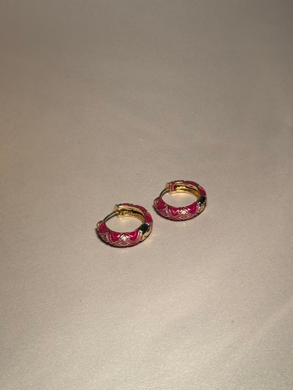 Enamel Hoops - Pink