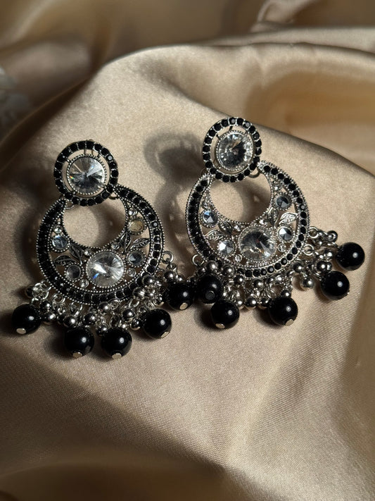 Sultana chandbali khass collection-silver and black 2