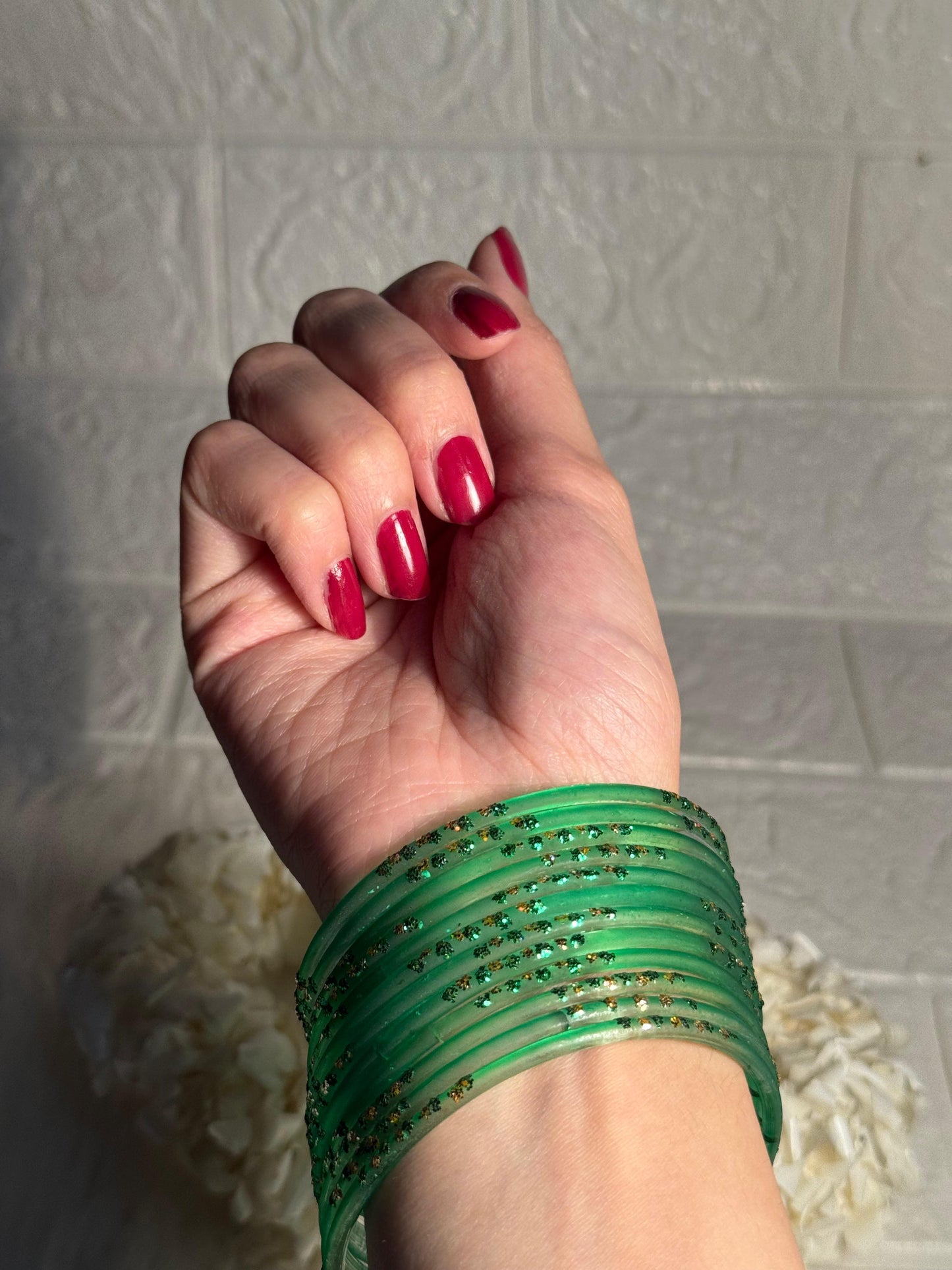 Raindrop bangle (5) - green