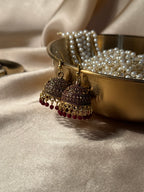 Aliza jhumki maroon - rozana