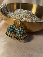 Floral jhumki green - rozana