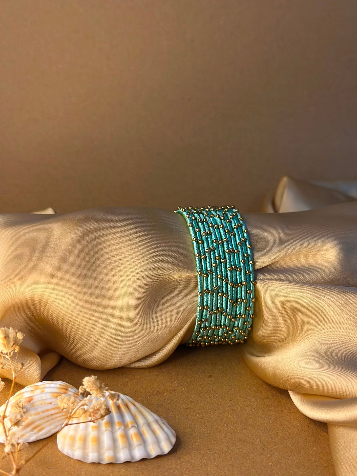 Dotted bangle 12 pcs - turquoise