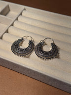 chand bali - oxidized - silver