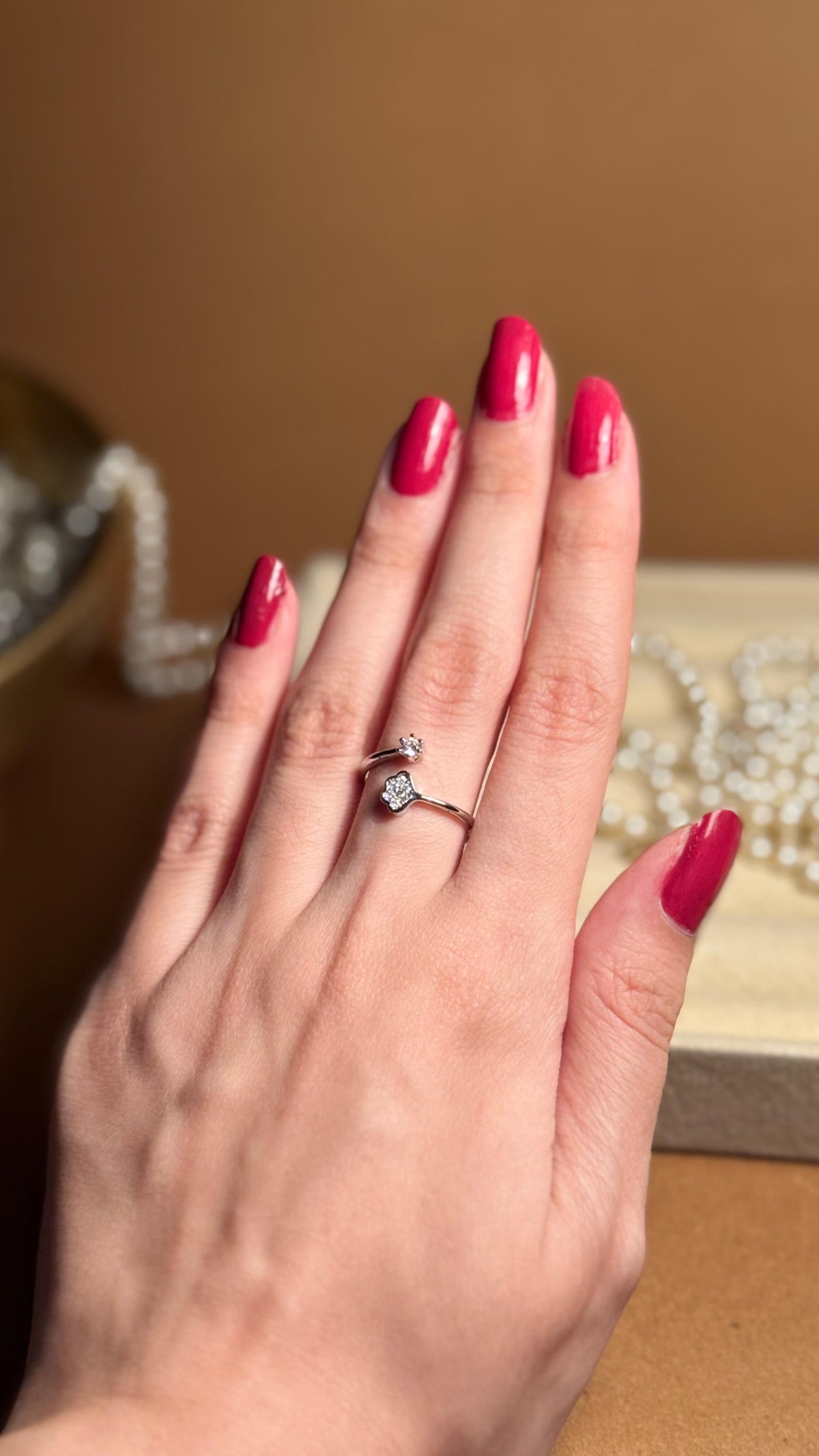 Paw silver ring