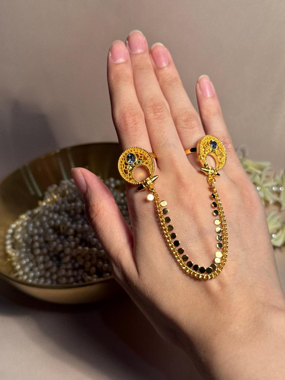 Moon Sona Double Ring - Grey