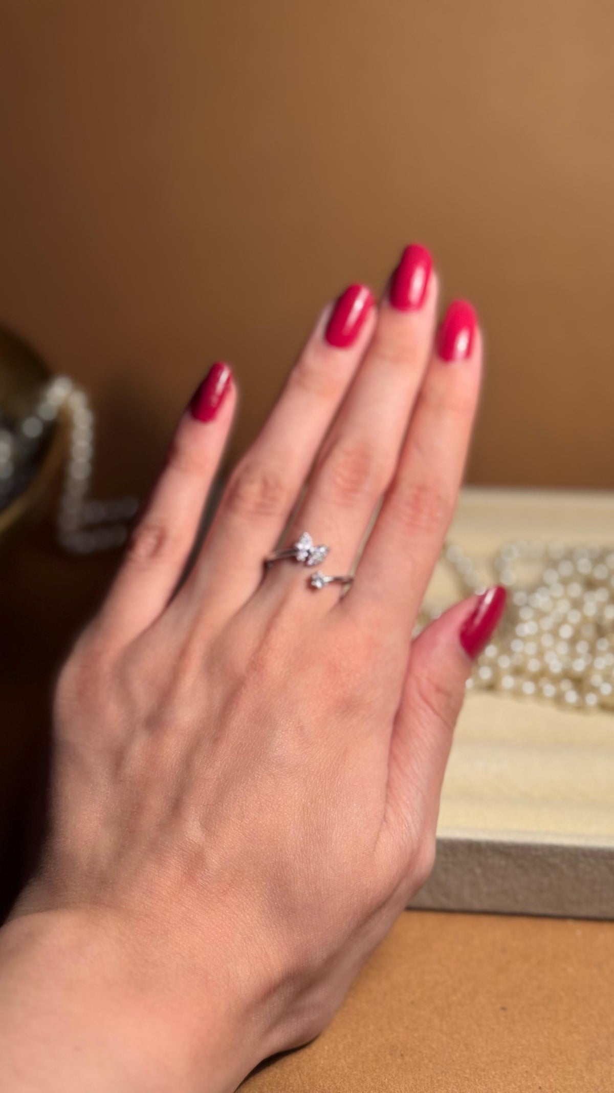 Butterfly silver ring