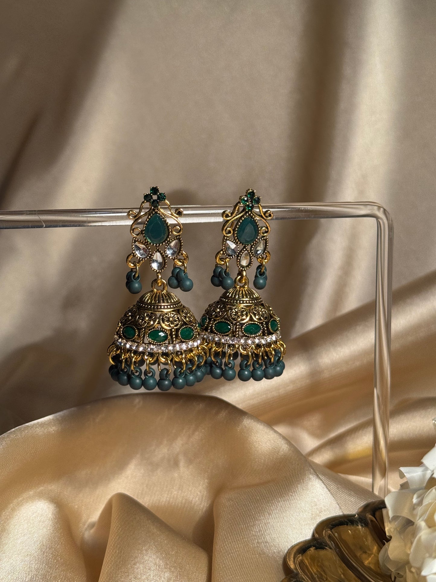 Nani ki jhumkiyan khass collection-gold and green