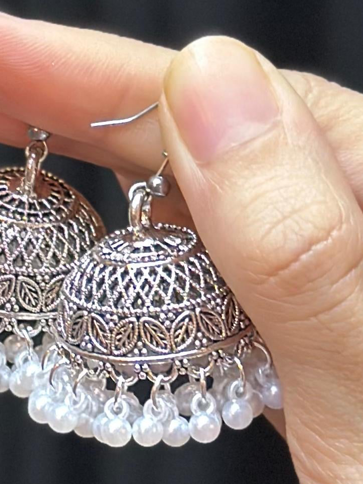 Moti jhumki silver- eid collection