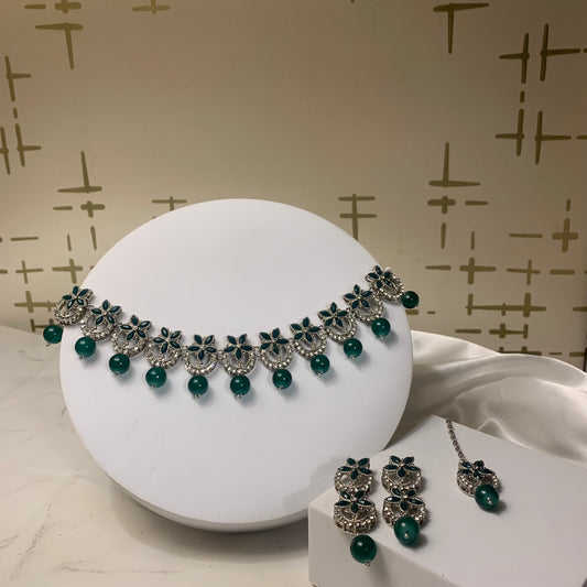Nourah Set - Green and Silver