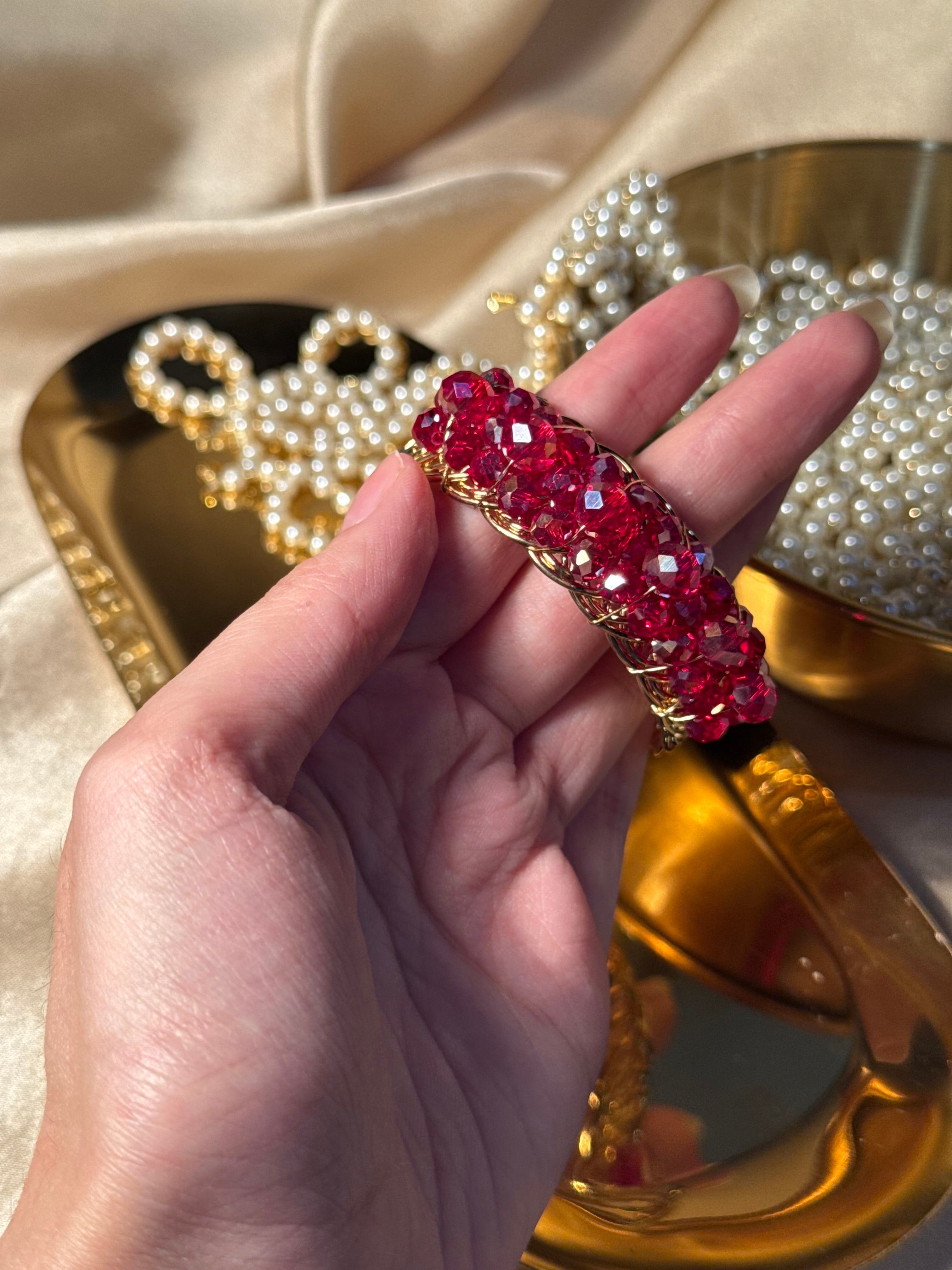 Red bedazzled bracelet (kids collection)