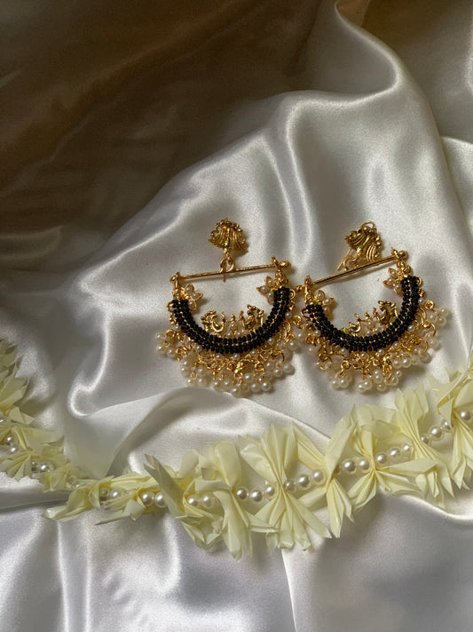 Peacock Earrings - Black