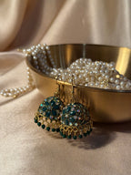 Floral jhumki green - rozana