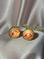 Printed summer breeze circle earrings-bird