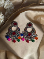 Sultana chandbali khass collection-silver and multi