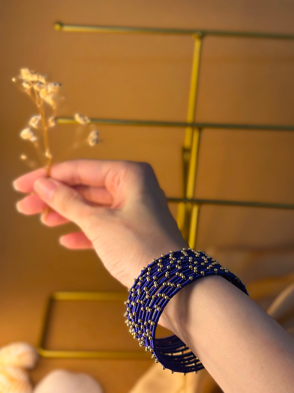 Dotted bangle 12 pcs - blue