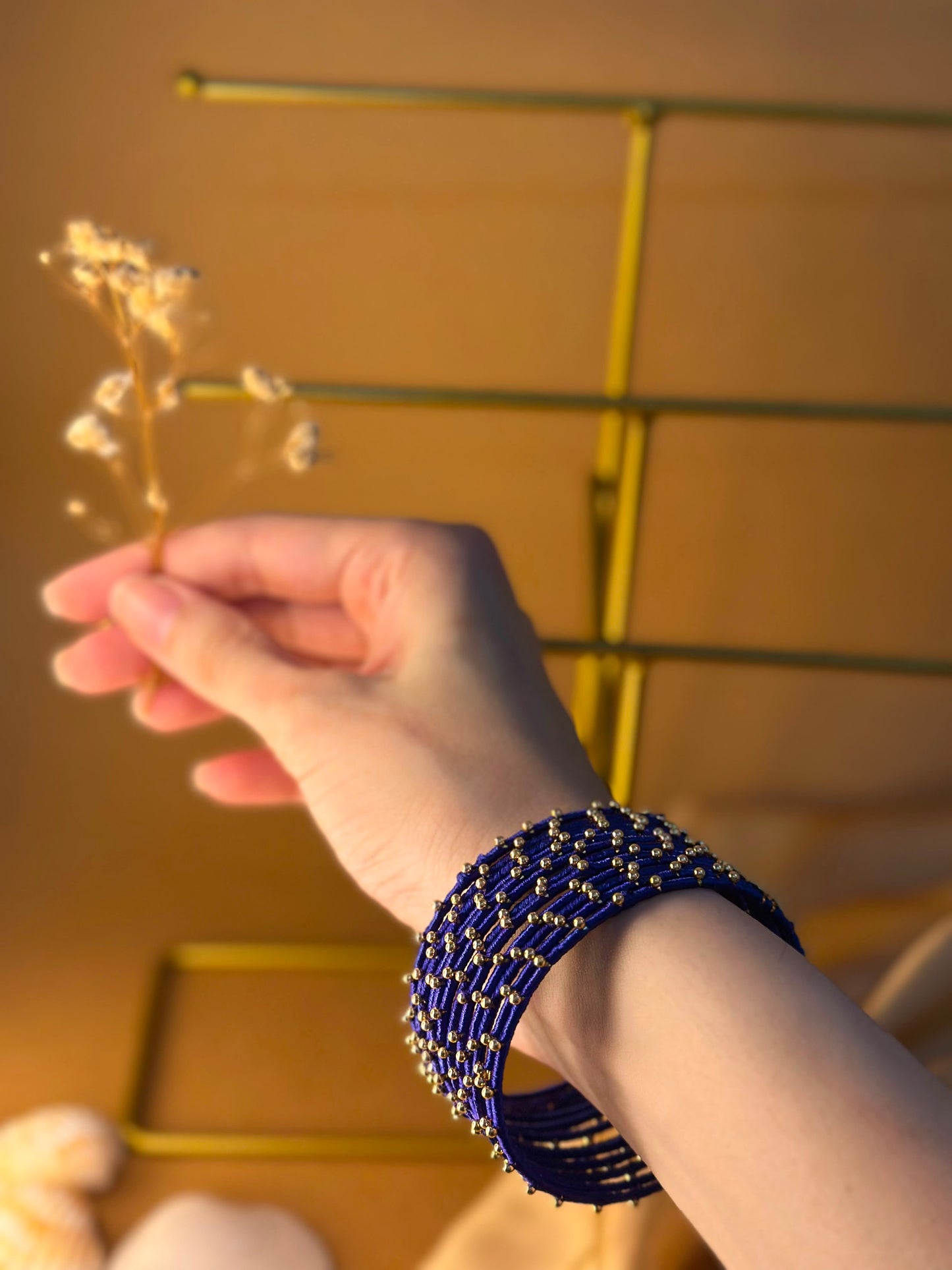 Dotted bangle 12 pcs - blue