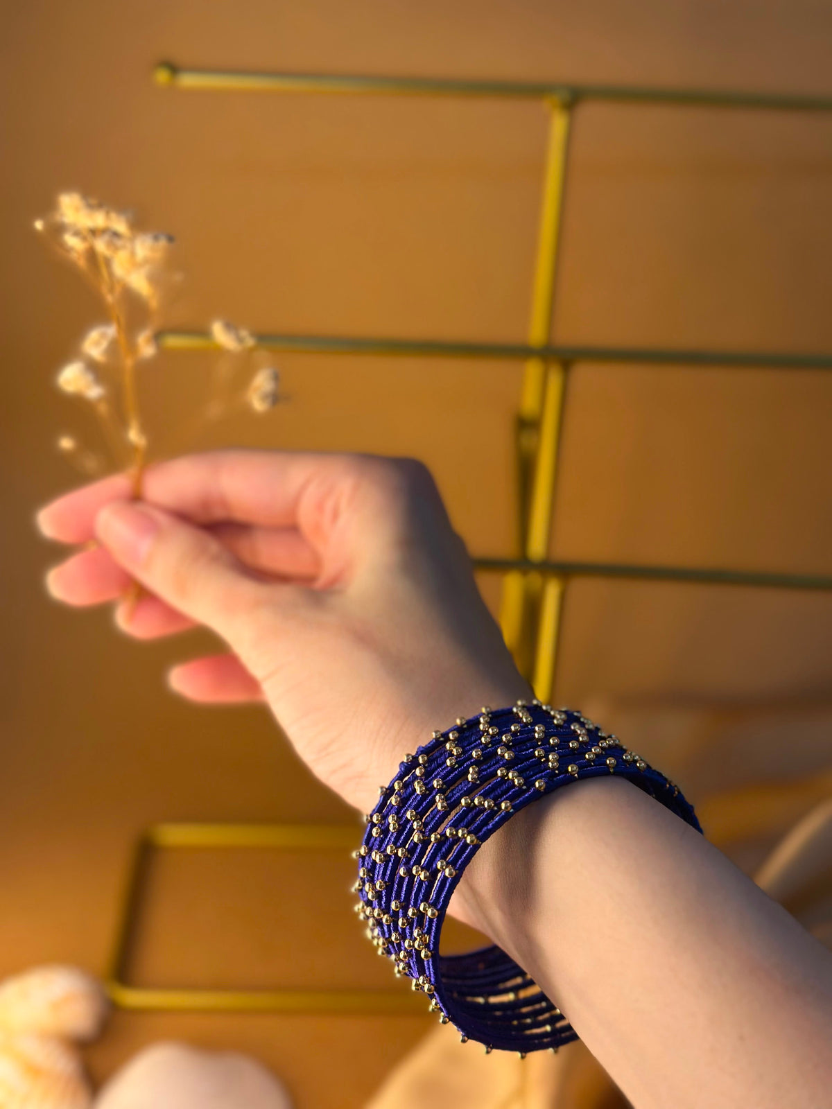 Dotted bangle 12 pcs - blue