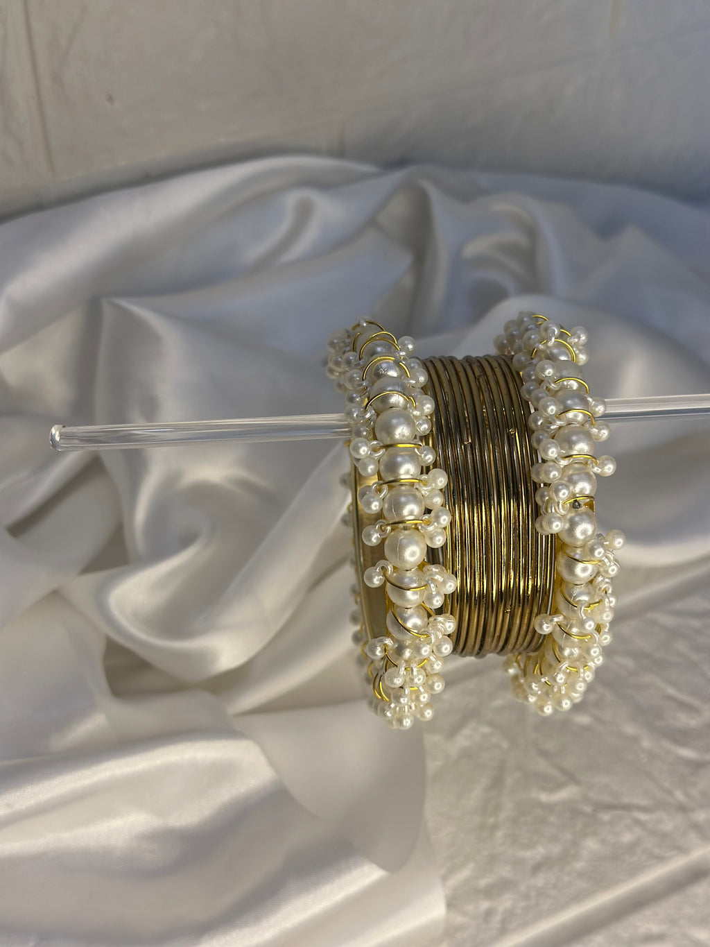 metal bangles and gajra karray bundle