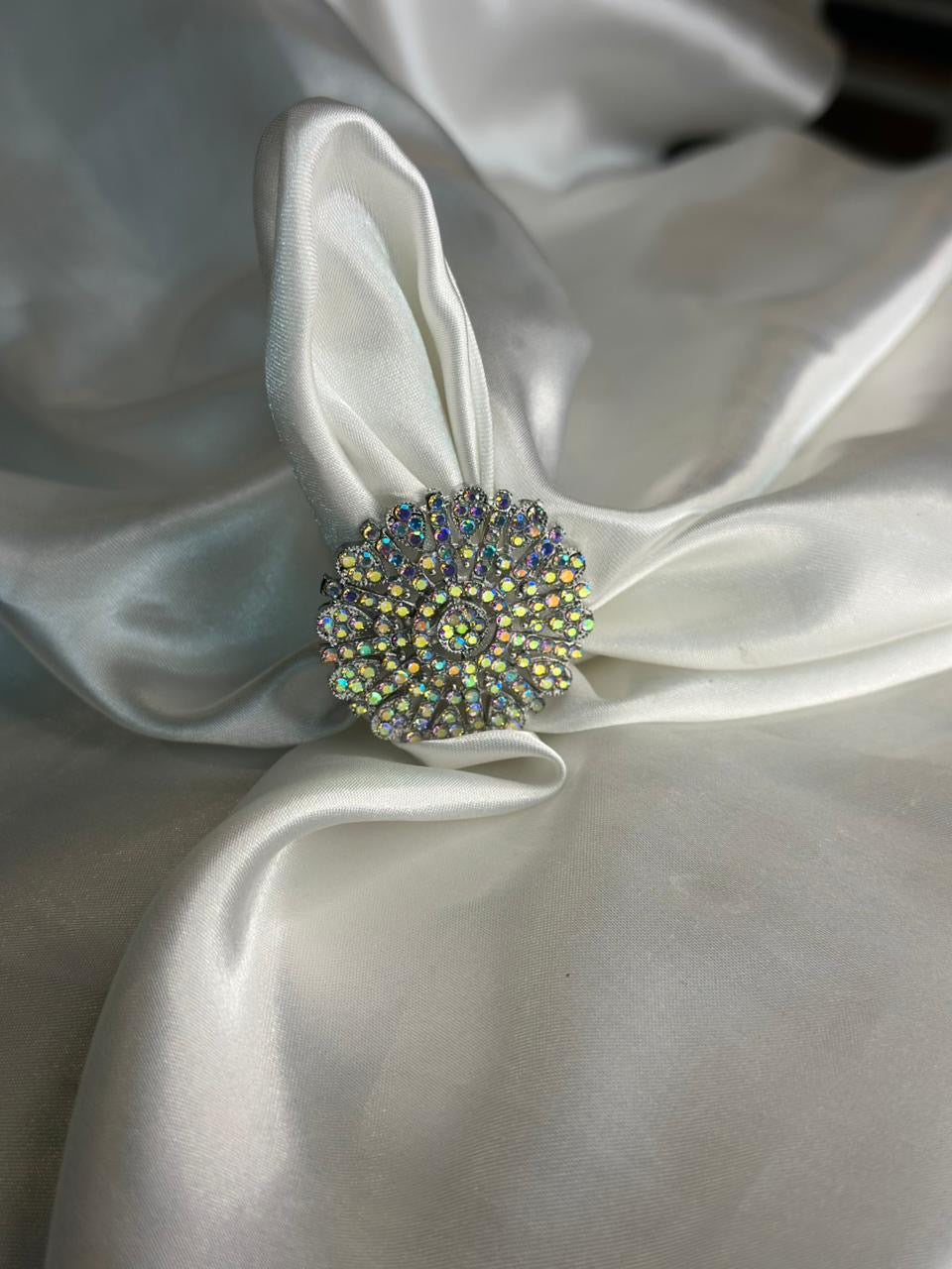 silver floral ring