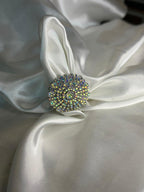 silver floral ring