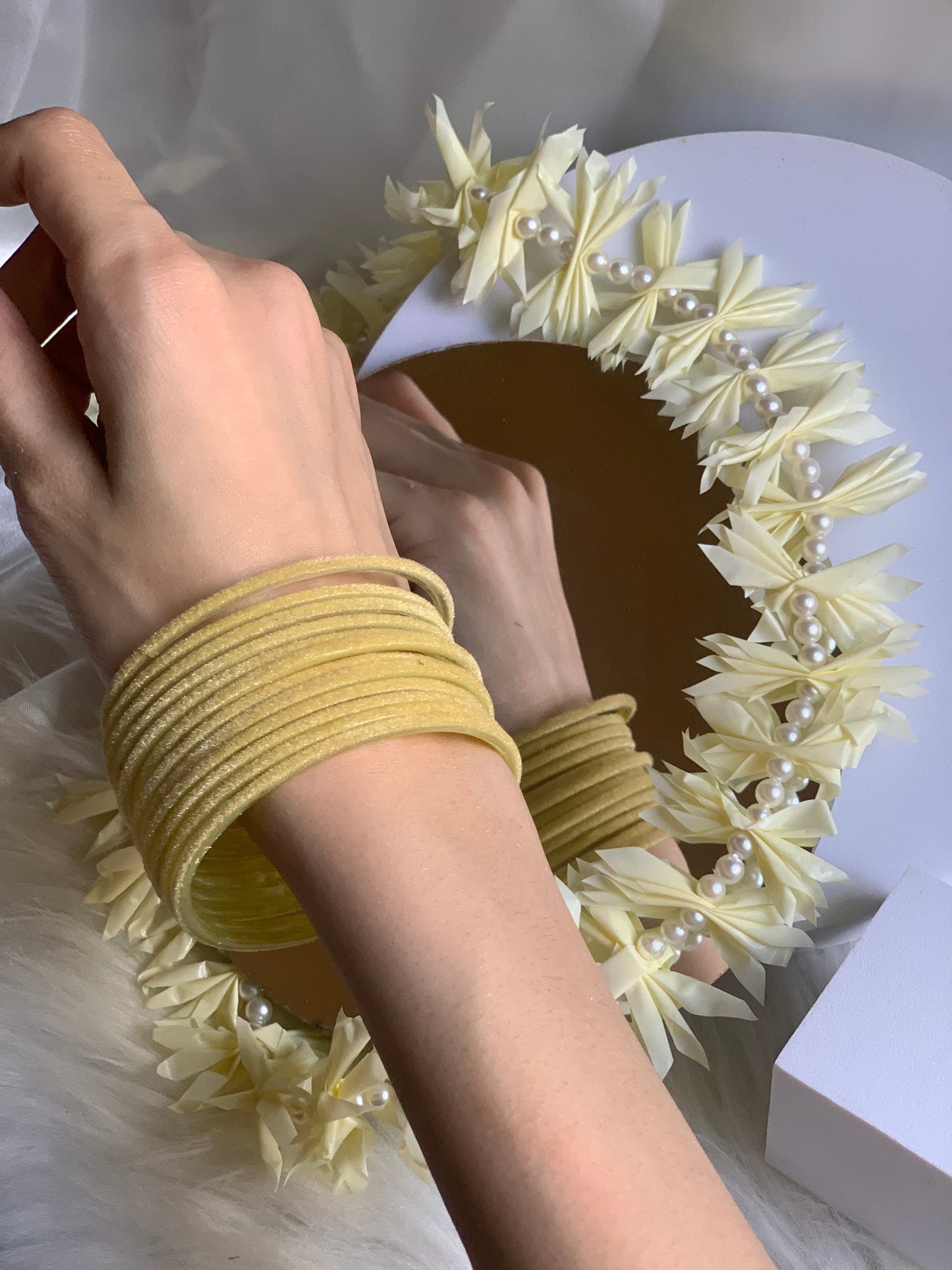 Velvet Bangles - (12 Pcs)