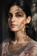 Enamel Earrings - black and gold