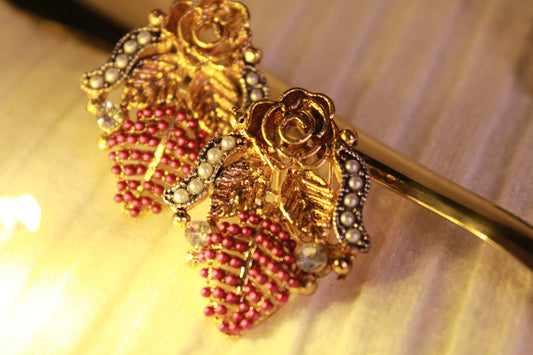 EFS-05  Gold Plated Rose - Red and White