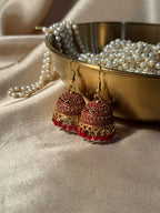 Aliza jhumki red- rozana
