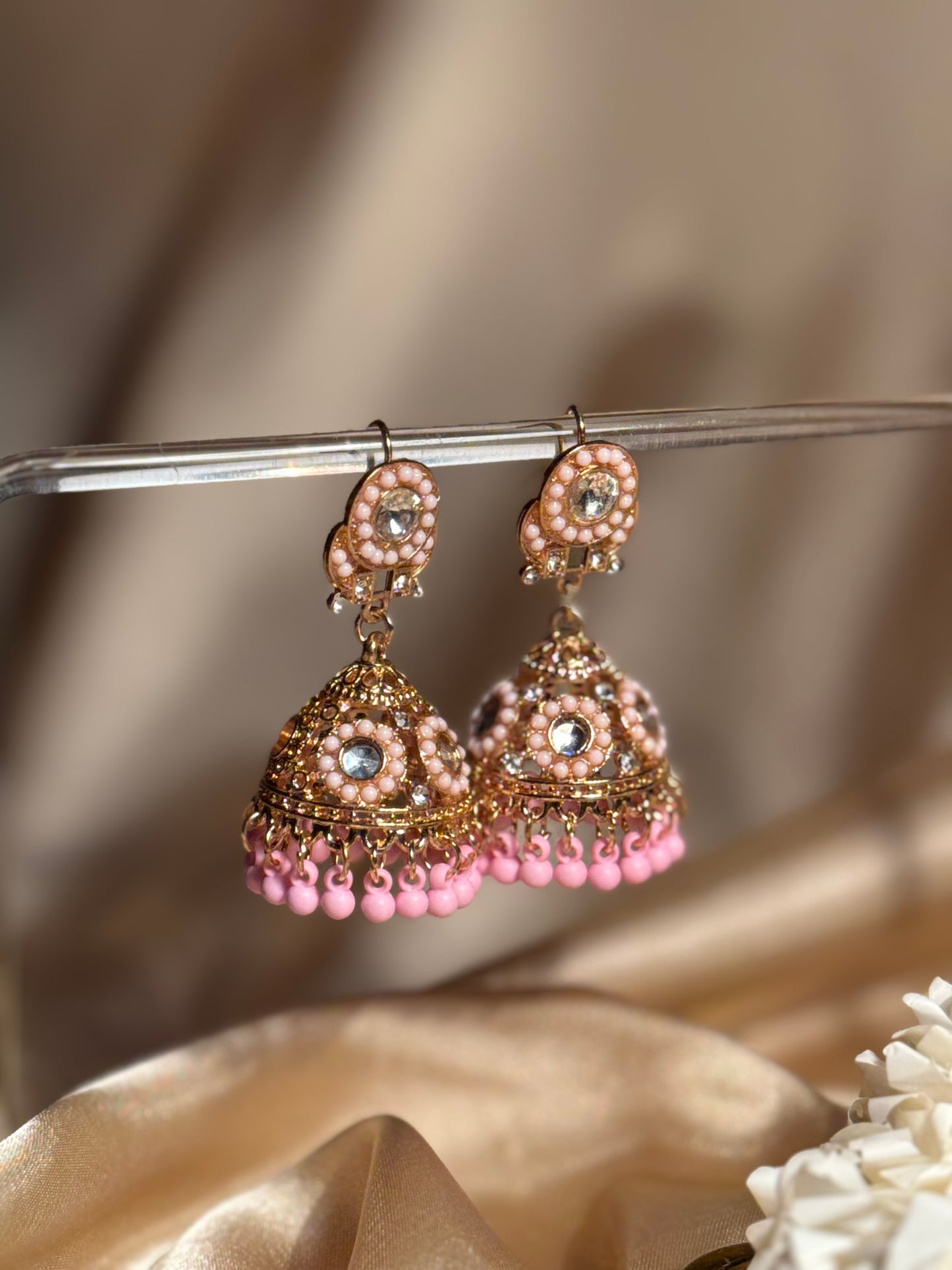 Bahar jhumkay khass collection-gold and pink