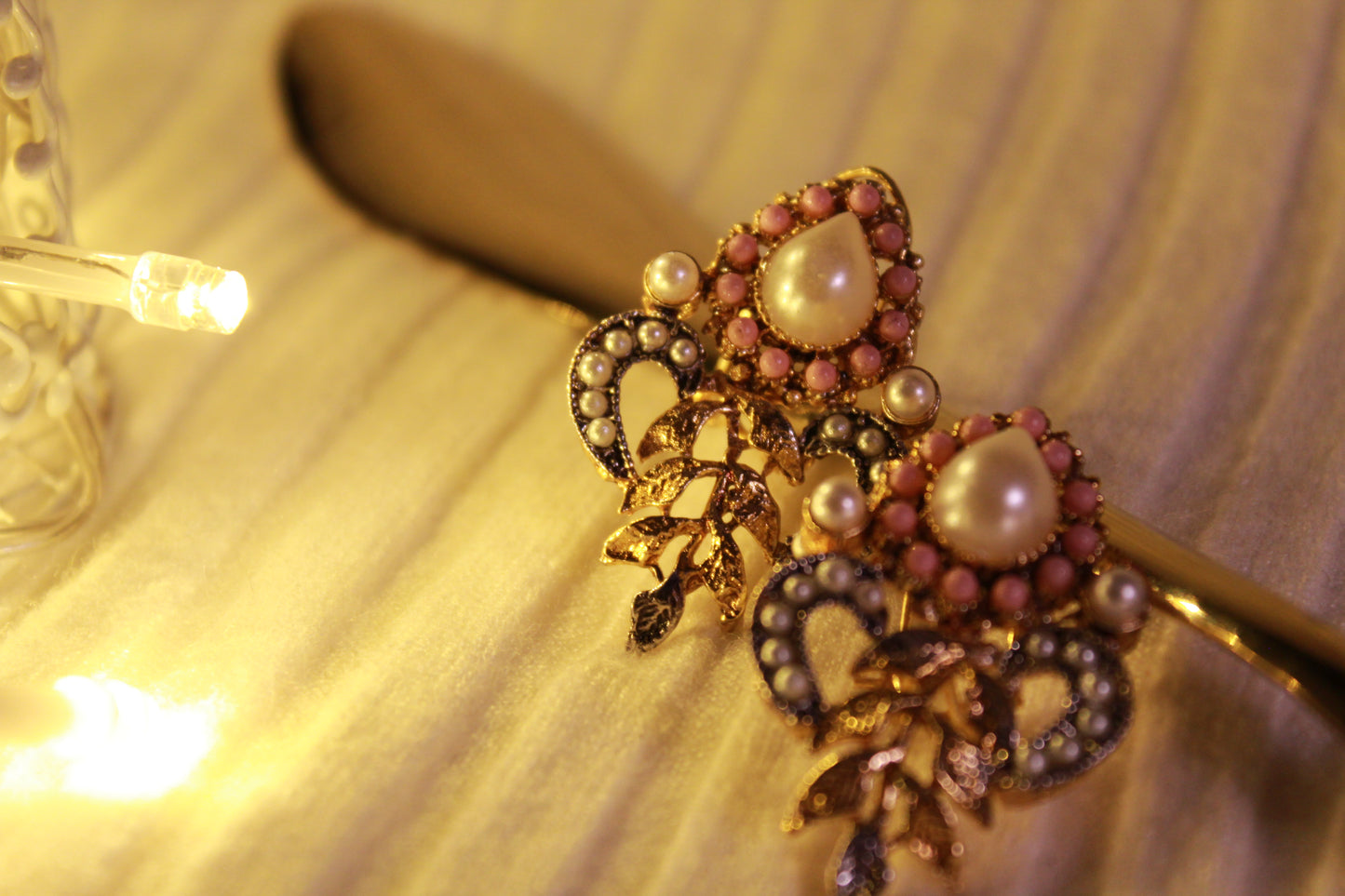 EFS-05  Gold Plated Crowns- Pink Pearl