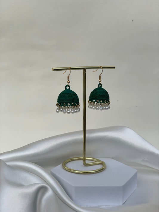 Nehal - mini jhumki green.