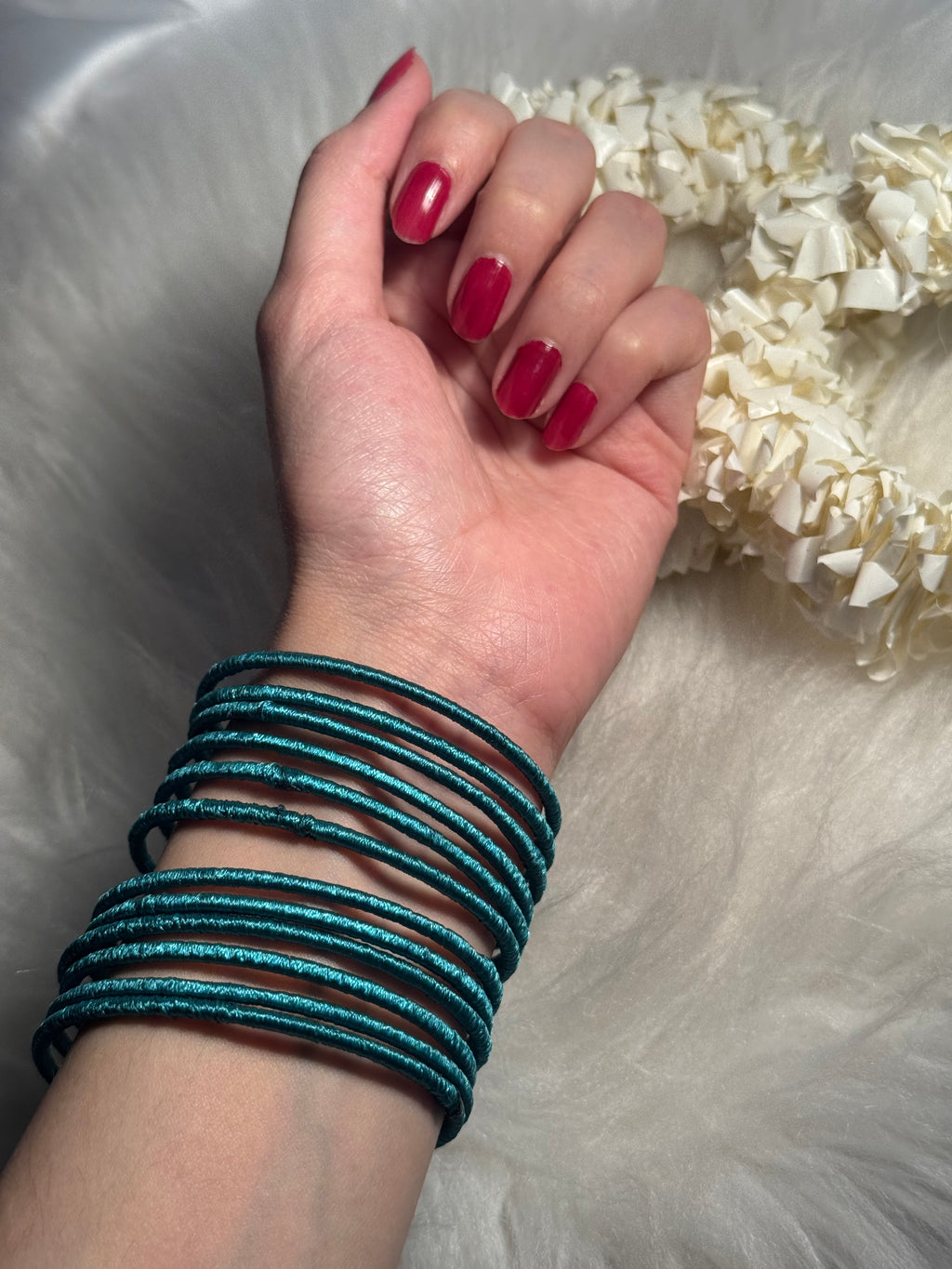 thread bangles turquoise