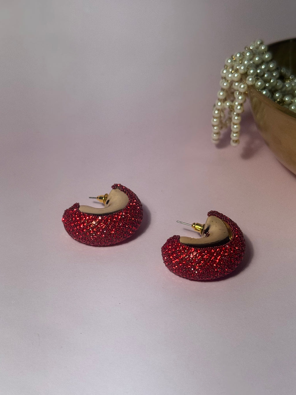 Gem hoops - Holographic - Red