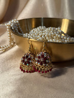 Floral jhumki maroon- rozana